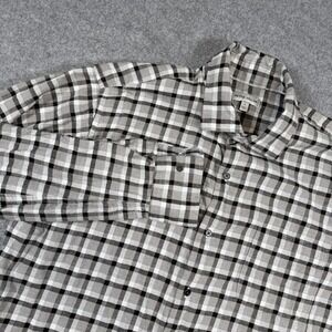 Peter Millar Shirt Mens Large Crown Gray Plaid Flannel Long Sleeve Button Front